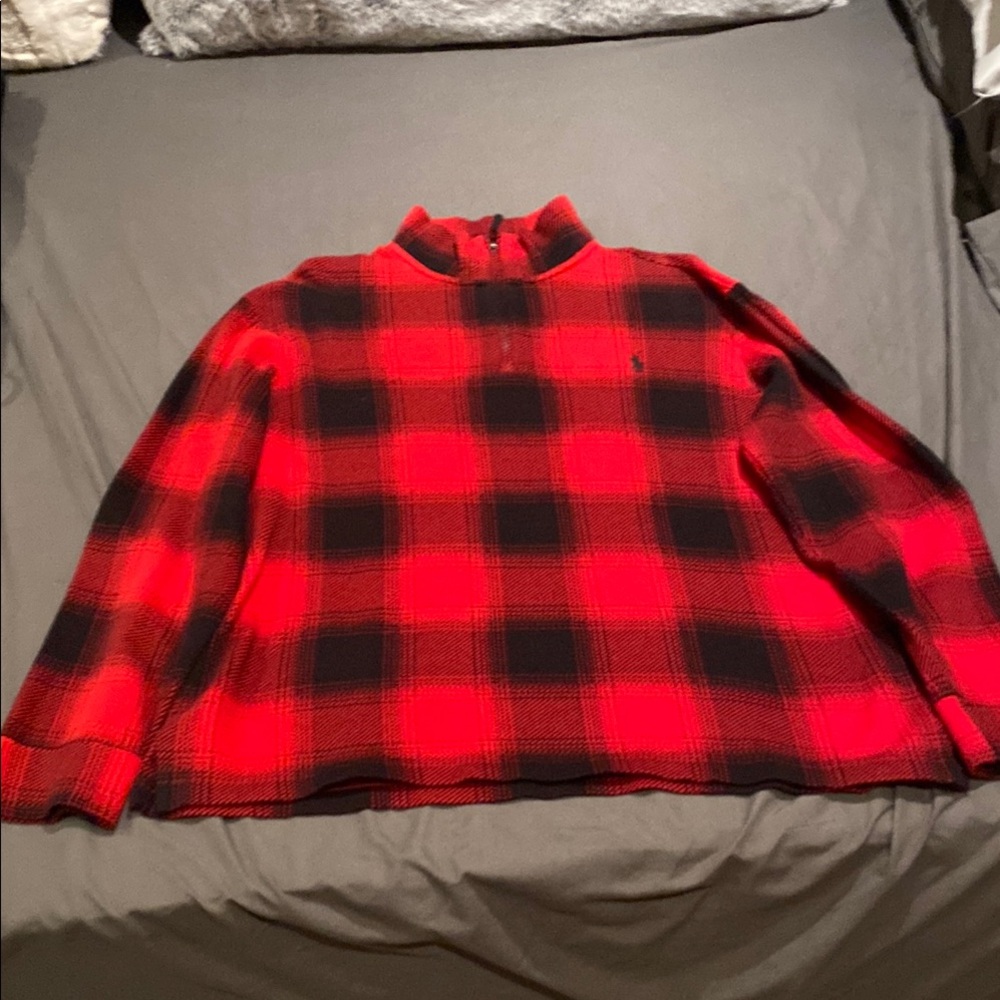 Red and Black Plaid Pullover